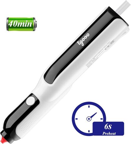 Cordless Glue Pen, Mini Hot Glue Gun, 6s Preheat, Automatic Glue Stick Feeding, Rechargeable Li-ion Battery, 7mm Stick, Perfect for Crafting and DIY (12 sticks+Pushrod) in Kuwait