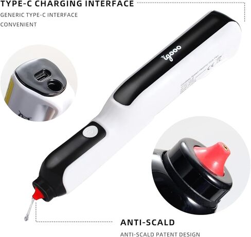 Cordless Glue Pen, Mini Hot Glue Gun, 6s Preheat, Automatic Glue Stick Feeding, Rechargeable Li-ion Battery, 7mm Stick, Perfect for Crafting and DIY (12 sticks+Pushrod) in Kuwait