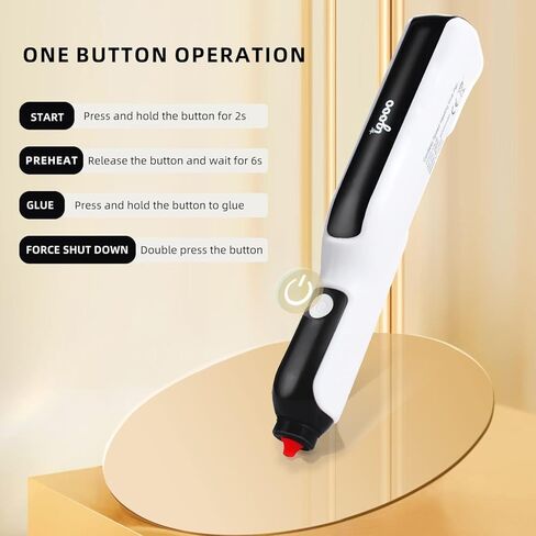Cordless Glue Pen, Mini Hot Glue Gun, 6s Preheat, Automatic Glue Stick Feeding, Rechargeable Li-ion Battery, 7mm Stick, Perfect for Crafting and DIY (12 sticks+Pushrod) in Kuwait