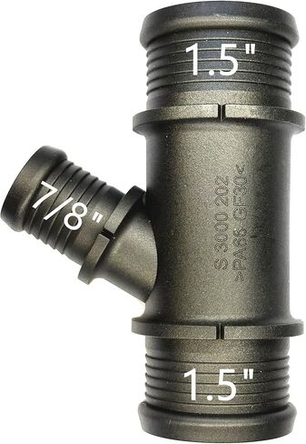 S3000202, 1.5" x 1.5" x 7/8", T-Shaped Hose Tee,Coolant Hose Splitter for Chevrolet,BMW,Mercedes-Benz,Audi,VW,Ford,Porsche,GM,MINI,Jeep,Toyota,GMC,Car Engine Cooling System,Radiator Heater Hose 3-Way in Saudi Arabia