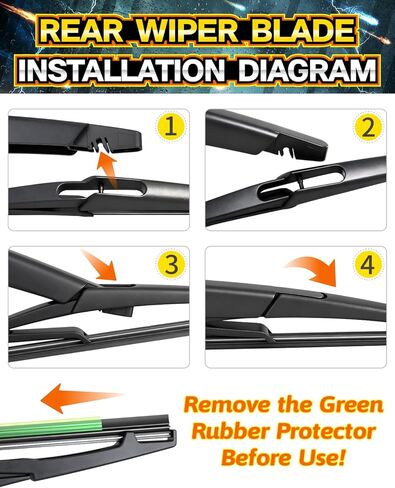 Rear Wiper Arm Blade Assembly, Replacement for Mercedes-Benz GLK-Class 2010–2015 (GLK250, GLK350) | Back Windshield Wiper Blade Arm Set, With Rear Window Wiper Arm Nut Cap Cover Accessories in Saudi Arabia
