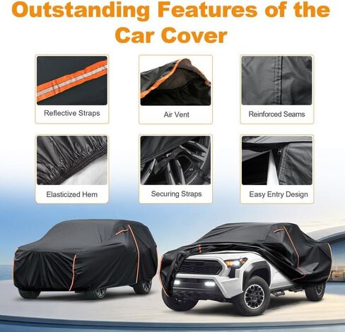Truck Cover Custom Fit for Toyota Tacoma 2023-2026, Waterproof PEVA with Cotton Lining, All Weather Sun Rain UV Dust Snow Protection,Pickup Cover with Door Zipper in Saudi Arabia