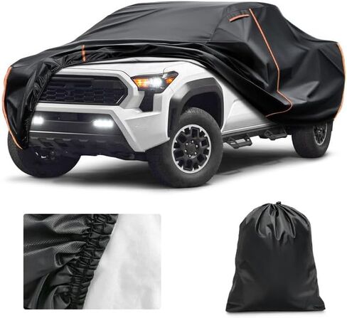 Truck Cover Custom Fit for Toyota Tacoma 2023-2026, Waterproof PEVA with Cotton Lining, All Weather Sun Rain UV Dust Snow Protection,Pickup Cover with Door Zipper in Saudi Arabia