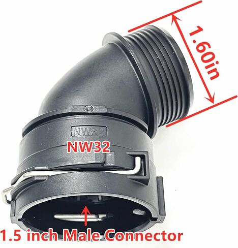 NW32 Coolant Hose Connector,Engine Heater Hose Assembly Fittings for BMW,Audi,VW,Chevrolet,Mercedes-Benz,Land Rover,Porsche,Volvo,Buick,Hose-Radiator Pipe Junction Flange,1.5 Inch Tube Joint 45° Elbow in Saudi Arabia