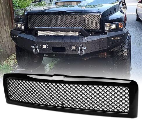 Front Bumper Upper Grille For 1994-2001 Dodge Ram 1500 1994-2002 Ram 2500 3500 Glossy Black Mesh Front Grill in Saudi Arabia