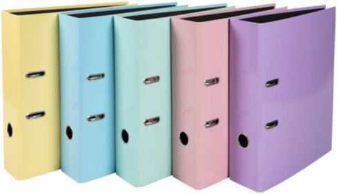 Exacompta Aquarel Prem Touch Lever Arch Files, A4, 80 mm Spine - Assorted Colours, Pack of 10 in Kuwait