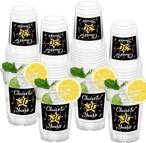 50 Pack 40th Birthday Cups, 12oz Cheers to 40 Years Clear Plastic Cups for Men Women Birthday Wedding Anniversary Party Decorations Favors in Saudi Arabia