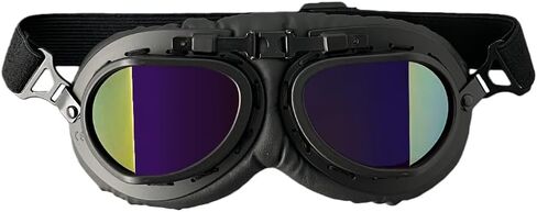 Classic Pilot Style Motorcycle Goggles - Vintage Helmet Compatible, Windproof & Dustproof Lens for Dirt Bike in Saudi Arabia