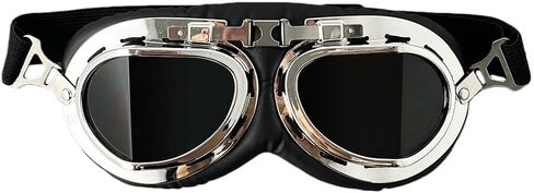 Classic Pilot Style Motorcycle Goggles - Vintage Helmet Compatible, Windproof & Dustproof Lens for Dirt Bike in Saudi Arabia