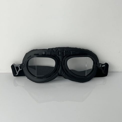 Classic Pilot Style Motorcycle Goggles - Vintage Helmet Compatible, Windproof & Dustproof Lens for Dirt Bike in Saudi Arabia