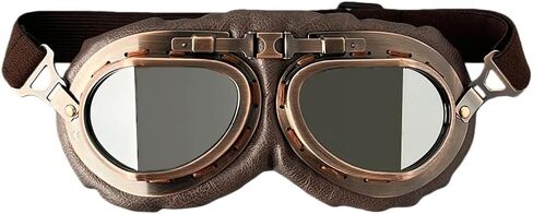 Classic Pilot Style Motorcycle Goggles - Vintage Helmet Compatible, Windproof & Dustproof Lens for Dirt Bike in Saudi Arabia