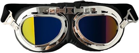 Classic Pilot Style Motorcycle Goggles - Vintage Helmet Compatible, Windproof & Dustproof Lens for Dirt Bike in Saudi Arabia