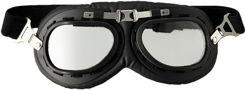 Classic Pilot Style Motorcycle Goggles - Vintage Helmet Compatible, Windproof & Dustproof Lens for Dirt Bike in Saudi Arabia