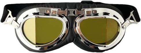Classic Pilot Style Motorcycle Goggles - Vintage Helmet Compatible, Windproof & Dustproof Lens for Dirt Bike in Saudi Arabia