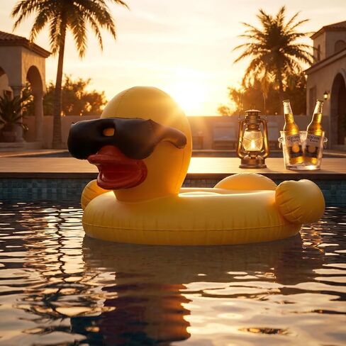 Oversized Duck Pool Float for Adults, 67-Inch XXL Inflatable Raft with 16 Inch Beach Ball, Swimming Pool Ride-On Rafts, Water Lounger Floats for Outdoor Lake, River, Beach Summer Party Decoration in Saudi Arabia