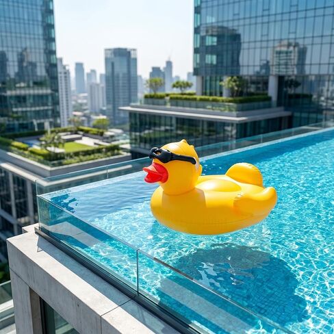 Oversized Duck Pool Float for Adults, 67-Inch XXL Inflatable Raft with 16 Inch Beach Ball, Swimming Pool Ride-On Rafts, Water Lounger Floats for Outdoor Lake, River, Beach Summer Party Decoration in Saudi Arabia