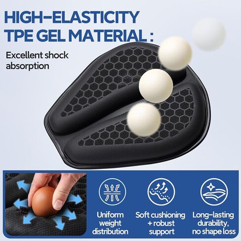 Motorcycle Gel Seat Cushion Large 3DHoneycomb Structure Shock Absorption Foldable & Breathable Motorcycle Gel Seat Pad for Long Rides in Saudi Arabia