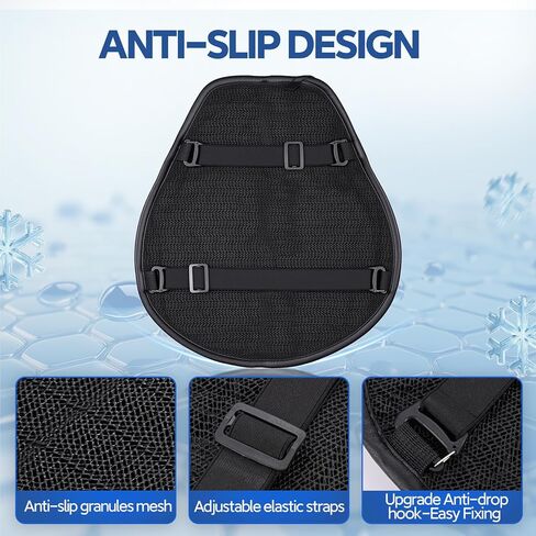 Motorcycle Gel Seat Cushion Large 3DHoneycomb Structure Shock Absorption Foldable & Breathable Motorcycle Gel Seat Pad for Long Rides in Saudi Arabia