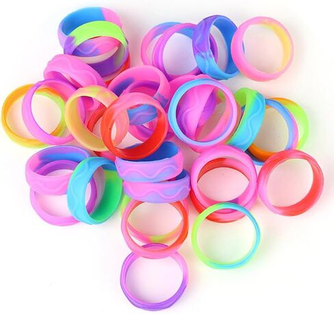 50 Pcs Silicone Anti Slip Ring Reusable Protection Rubber Rings Non-Slip Small Rubber Grips Sleeves for Tool Handles, Rods & Grips (0.87 Inch Diameter) (Mix-color) in Saudi Arabia