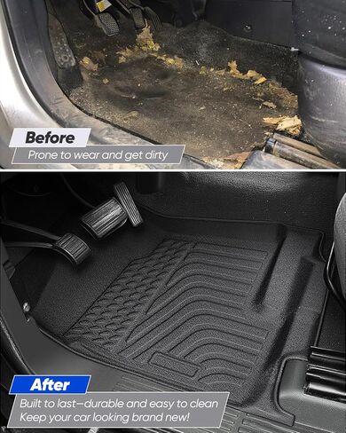 for Chevy Silverado & for GMC Sierra 1500 Floor Mats 2007-2013 (Only for Extended Cab); for GMC Sierra 2500/3500 2007-2014; All Weather Waterproof TPE Floor Mats for Chevy Silverado Accessories in Saudi Arabia