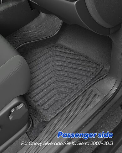 for Chevy Silverado & for GMC Sierra 1500 Floor Mats 2007-2013 (Only for Extended Cab); for GMC Sierra 2500/3500 2007-2014; All Weather Waterproof TPE Floor Mats for Chevy Silverado Accessories in Saudi Arabia