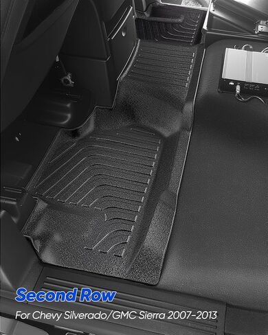 for Chevy Silverado & for GMC Sierra 1500 Floor Mats 2007-2013 (Only for Extended Cab); for GMC Sierra 2500/3500 2007-2014; All Weather Waterproof TPE Floor Mats for Chevy Silverado Accessories in Saudi Arabia