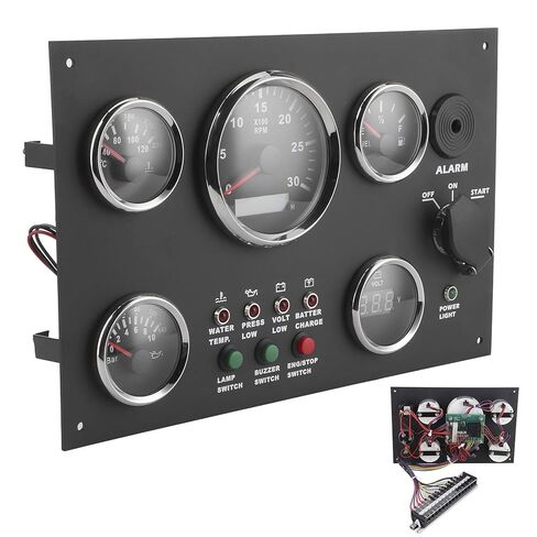 24V Gauge Cluster Oil Pressure Level Water Temperature Voltage Display with Ignition Keys in Saudi Arabia
