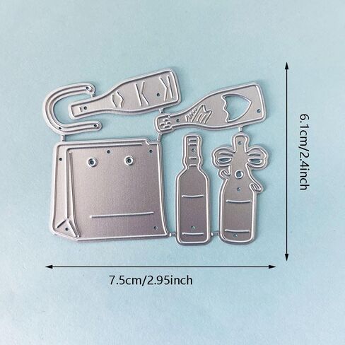 Shopping Bag Die Cuts for Card Making, Wine Bottle Carbon Steel Cutting Dies, Metal Die Cutting Mold, Scrapbooking Dies, DIY Etched Embossing Stencil for Craft in Saudi Arabia
