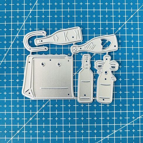 Shopping Bag Die Cuts for Card Making, Wine Bottle Carbon Steel Cutting Dies, Metal Die Cutting Mold, Scrapbooking Dies, DIY Etched Embossing Stencil for Craft in Saudi Arabia