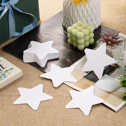 100 Pcs White Star Cutouts Paper Die Cut Stars White Star Stickers Double Sided Paper Star Decorations for Classroom Bulletin Board DIY Crafts Party Wall Decor in Saudi Arabia