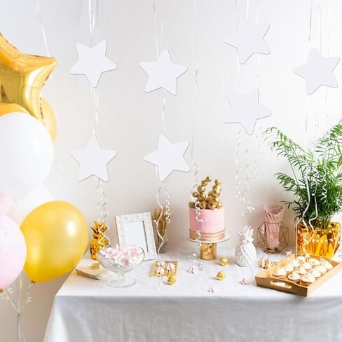 100 Pcs White Star Cutouts Paper Die Cut Stars White Star Stickers Double Sided Paper Star Decorations for Classroom Bulletin Board DIY Crafts Party Wall Decor in Saudi Arabia