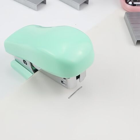 2PCS Mini Stapler with Staples，Small Cute Stapler for DeskSmall Cute Stapler for Office and School Supplies (Pink and Green) in Saudi Arabia