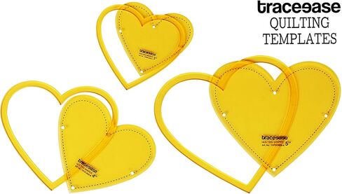 Traceease القلب اللحف قالب الإستنسل مجموعة من 3، 3 "/ 4" / 5 "بوصة DIY الخياطة لحاف خليط قوالب لخياطة اللحف-Q8 in Kuwait