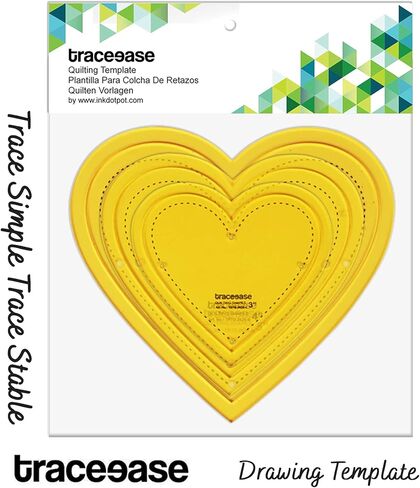 Traceease القلب اللحف قالب الإستنسل مجموعة من 3، 3 "/ 4" / 5 "بوصة DIY الخياطة لحاف خليط قوالب لخياطة اللحف-Q8 in Kuwait