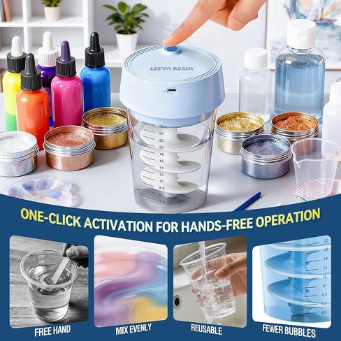 Auto Resin Mixer，Hands-Free epoxy Resin Mixer，Reduce Bubbles，Suitable for 24OZ, Resin molds, Silicone molds, and DIY Crafts in Saudi Arabia
