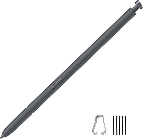 قلم S21 Ultra S، طرف قلم ناعم نحيف 0.7 مم، 4,096 مستوى ضغط لهاتف Samsung Galaxy S21 Ultra 5G Stylus Touch S Pen جميع الإصدارات - أسود in Saudi Arabia