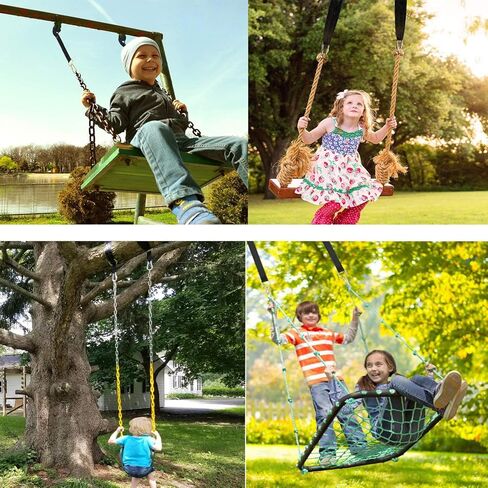 Tree Swing Straps Kit, Best 5FT Hanging Tree Straps, Heavy Duty 2200 LBS with Two Stainless Steel Carabiners, Fit for Tire, Porch, Outdoor and Baby Swing Hanger (Black) in Saudi Arabia