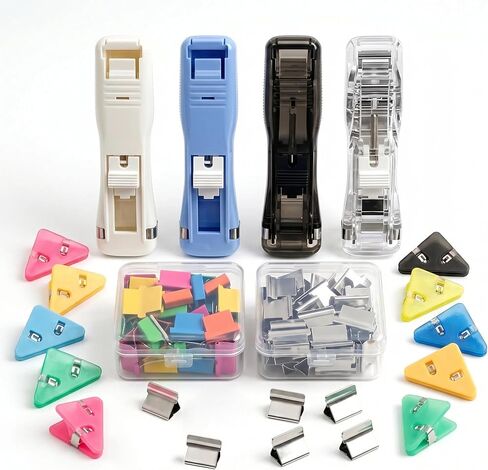 ZipClip -4 pcs ZipClip+50 Pcs Colorful Clips+50 Pcs Silver Clips+10 PES Triangle Clip All are Reusable in Saudi Arabia