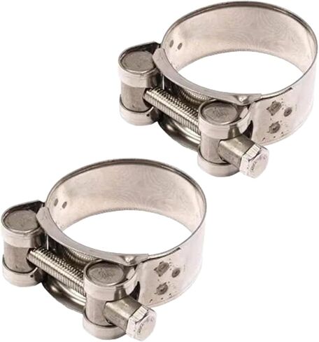 2Pcs Exhaust Clamp Stainless Steel Exhaust Band Clamp Replacement for Motorcycle Water Hose Car Automotive Replacement Exhaust Clamps, Motorcycle (48-51mm) in Saudi Arabia