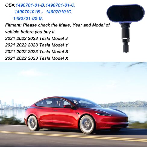 [4 عبوات] مستشعر TPMS بلوتوث لطراز Tesla 3 Y S X (2020-2025)، نظام مراقبة ضغط الإطارات المبرمج مسبقًا، استبدال مباشر من OEM 1490701-00-B 1490701-01-C، BLE عالي الدقة in Kuwait