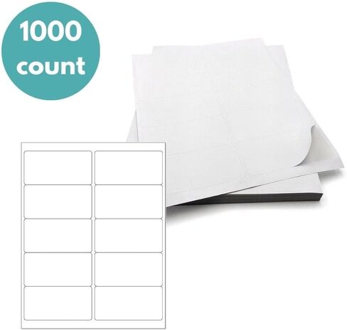 Shield Label Multipurpose Sticker Labels - 10-Up, 1000 Pages, White, 2 x 4 Inch - Perfect for Addressing and All-Purpose Use with Laser or Inkjet Printers in Saudi Arabia