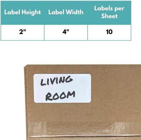 Shield Label Multipurpose Sticker Labels - 10-Up, 1000 Pages, White, 2 x 4 Inch - Perfect for Addressing and All-Purpose Use with Laser or Inkjet Printers in Saudi Arabia