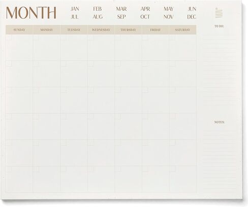 ETERNA GOODS Undated Flat Desk 12-Month Calendar, Modern Aesthetic Large 22" x 17" Desk Pad Calendar, Undated So You Can Start Anytime, Upgrade Your Desktop With a Modern Full Month View Calendar in Saudi Arabia