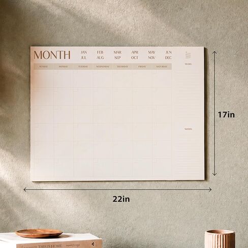 ETERNA GOODS Undated Flat Desk 12-Month Calendar, Modern Aesthetic Large 22" x 17" Desk Pad Calendar, Undated So You Can Start Anytime, Upgrade Your Desktop With a Modern Full Month View Calendar in Saudi Arabia