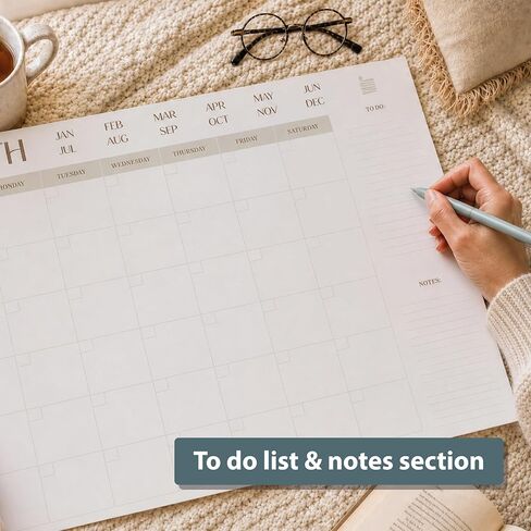 ETERNA GOODS Undated Flat Desk 12-Month Calendar, Modern Aesthetic Large 22" x 17" Desk Pad Calendar, Undated So You Can Start Anytime, Upgrade Your Desktop With a Modern Full Month View Calendar in Saudi Arabia