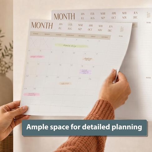 ETERNA GOODS Undated Flat Desk 12-Month Calendar, Modern Aesthetic Large 22" x 17" Desk Pad Calendar, Undated So You Can Start Anytime, Upgrade Your Desktop With a Modern Full Month View Calendar in Saudi Arabia