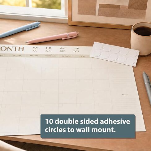 ETERNA GOODS Undated Flat Desk 12-Month Calendar, Modern Aesthetic Large 22" x 17" Desk Pad Calendar, Undated So You Can Start Anytime, Upgrade Your Desktop With a Modern Full Month View Calendar in Saudi Arabia