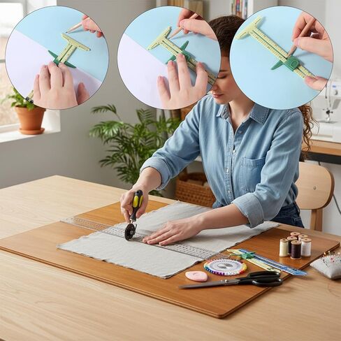 مجموعة أدوات قياس قياس الخياطة 5 في 1 تي على شكل مسطرة منزلق مسطرة نسيج اللحف مسطرة منزلق علامة قياس أداة التماس لخياطة اللحف والحياكة وصياغة ثقب الزر ودليل تنحنح in Kuwait