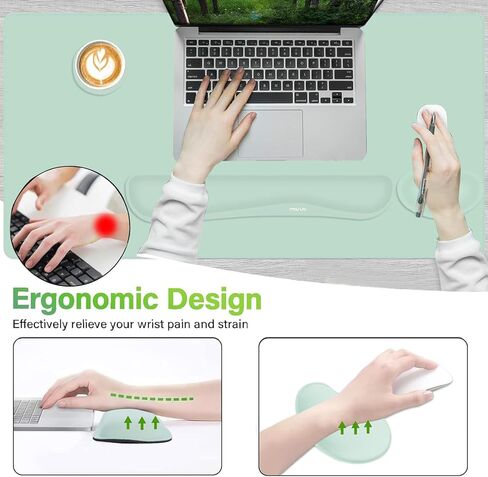 MOSISO Keyboard Mouse Pad Set, Large Gaming Mousepad&Keyboard Wrist Rest&Wrist Rest for Mouse&Coaster Set, Ergonomic Non-Slip Mousepad&Easy Typing Cushion with Memory Foam for Home Office, Purple in Saudi Arabia