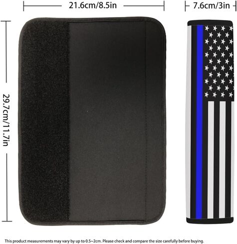 2-Pack USA Flag Thin Blue Line Car Seat Belt Pads – Premium Soft Fabric, Comfortable and Supportive – Ideal for Cars, Trucks, SUVs – Show Your Support for Law Enforcement in Saudi Arabia